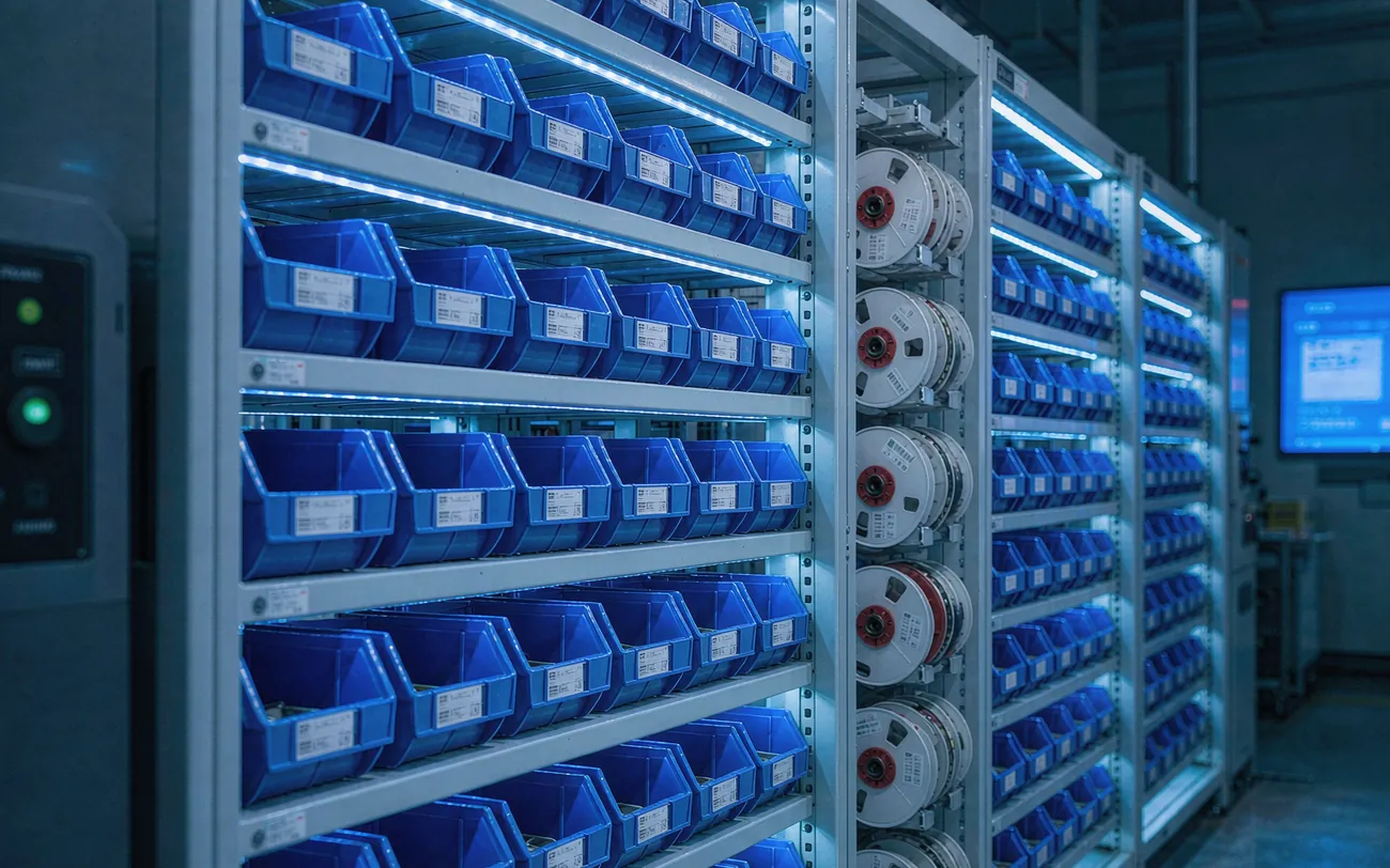 Graded-storage component warehouse